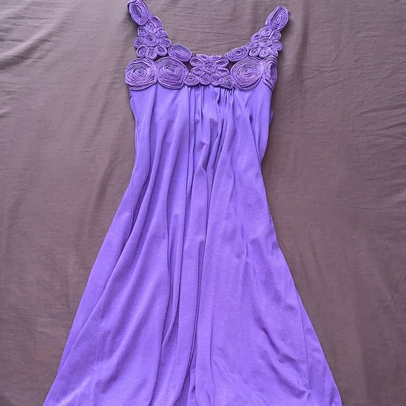 Le Château Purple Puffy Slip Dress - Picture 2 of 9